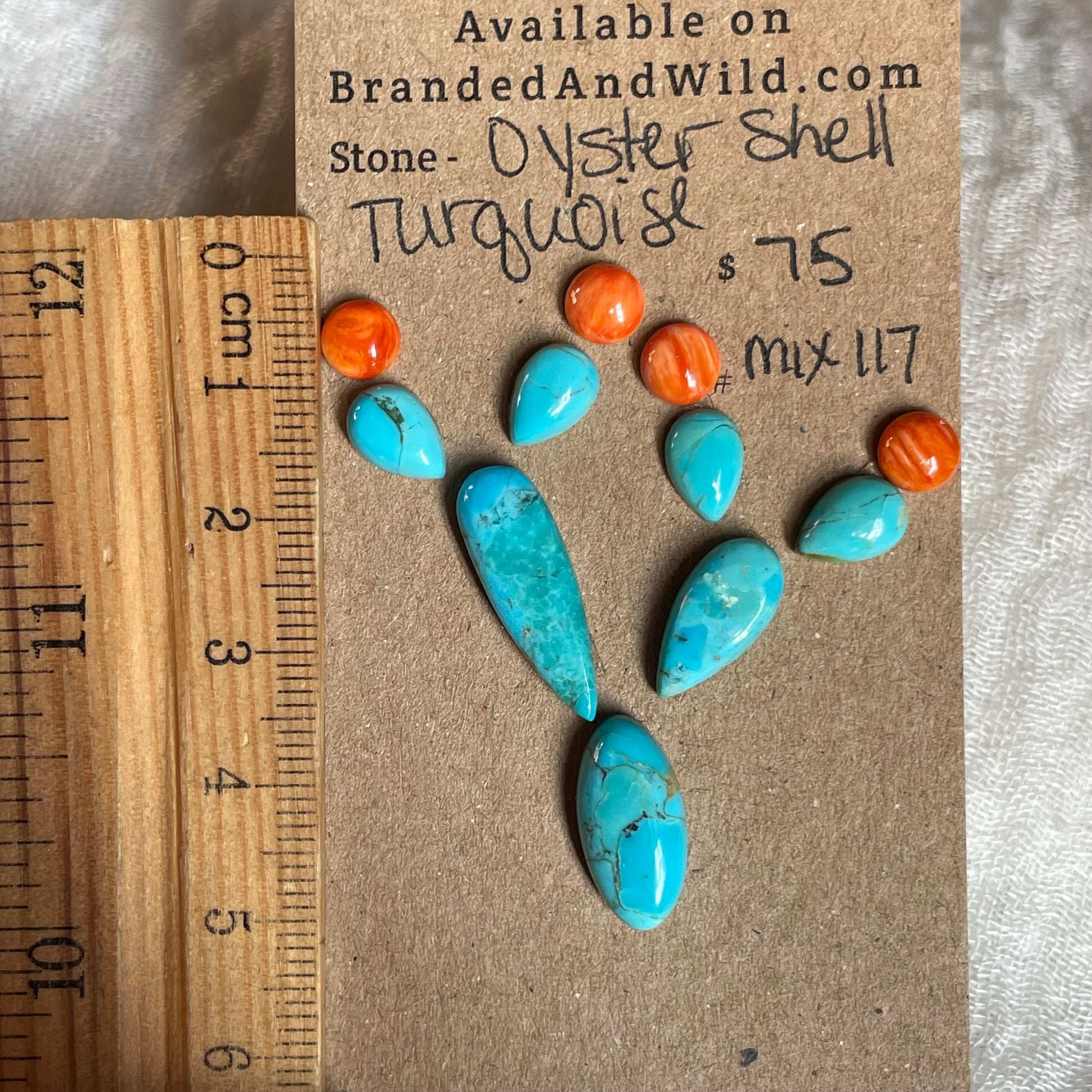 Turquoise / Oyster Shell Cabochon - MIX117 786AF835-2E99-4DB7-87CD-E0E88297796F Brandedandwild.com