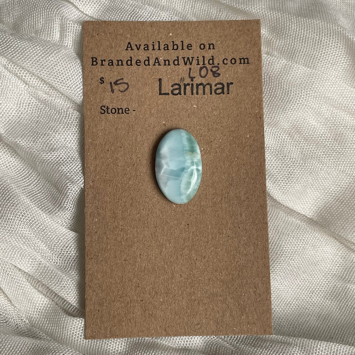 Larimar Cabochon - L08 789B3F94-5A5E-4B67-B0B2-D21B33BA50BF Brandedandwild.com