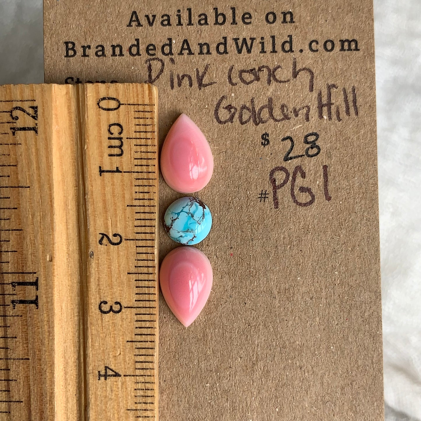 Pink Conch/Golden Hill Cabochon - PG1