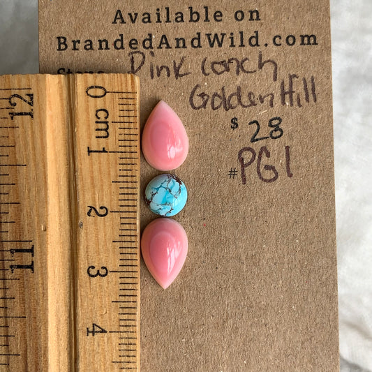 Pink Conch/Golden Hill Cabochon - PG1