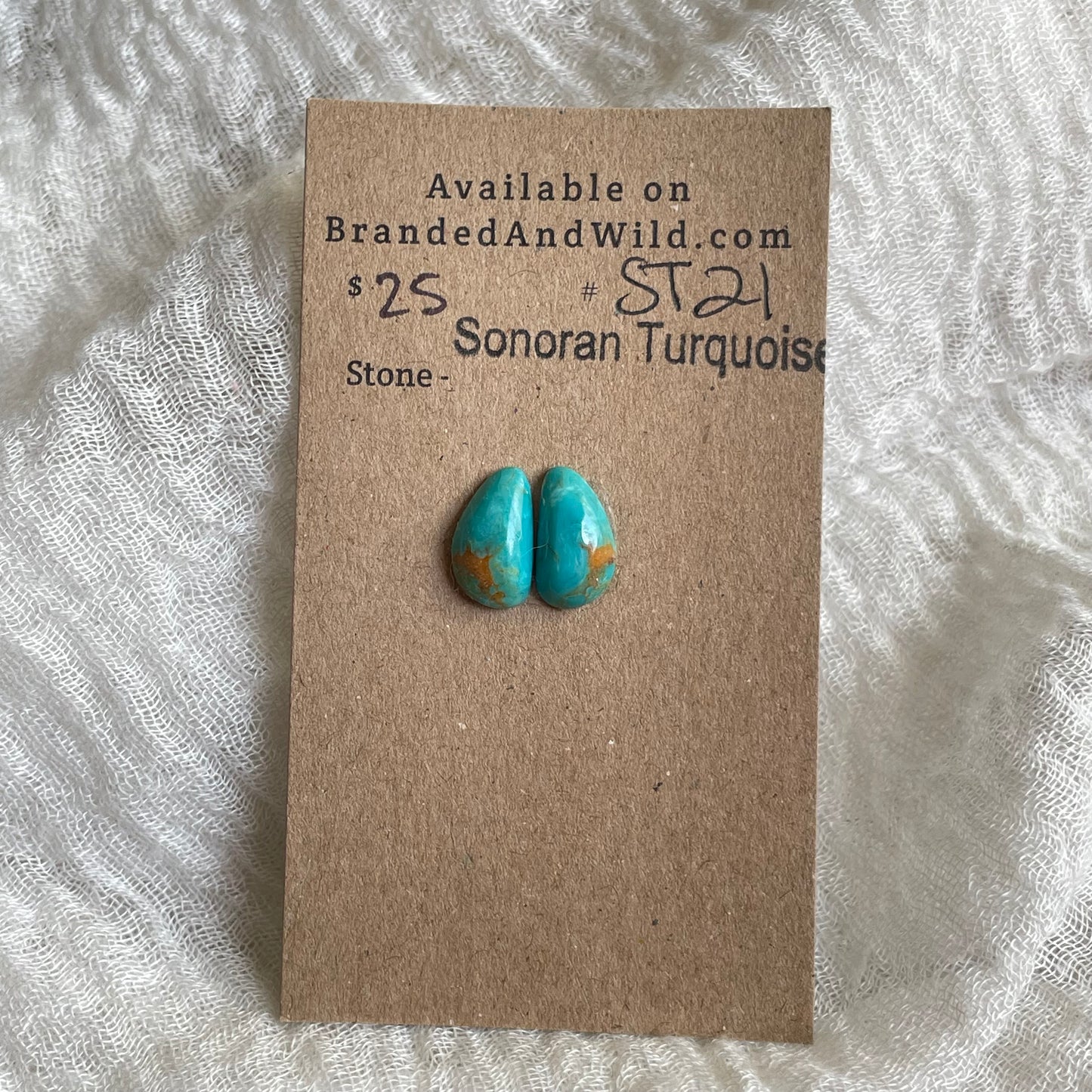 Sonoran Turquoise Cabochon - ST21 78BE423F-0EAC-4093-814A-749FDF7E39D4 Brandedandwild.com