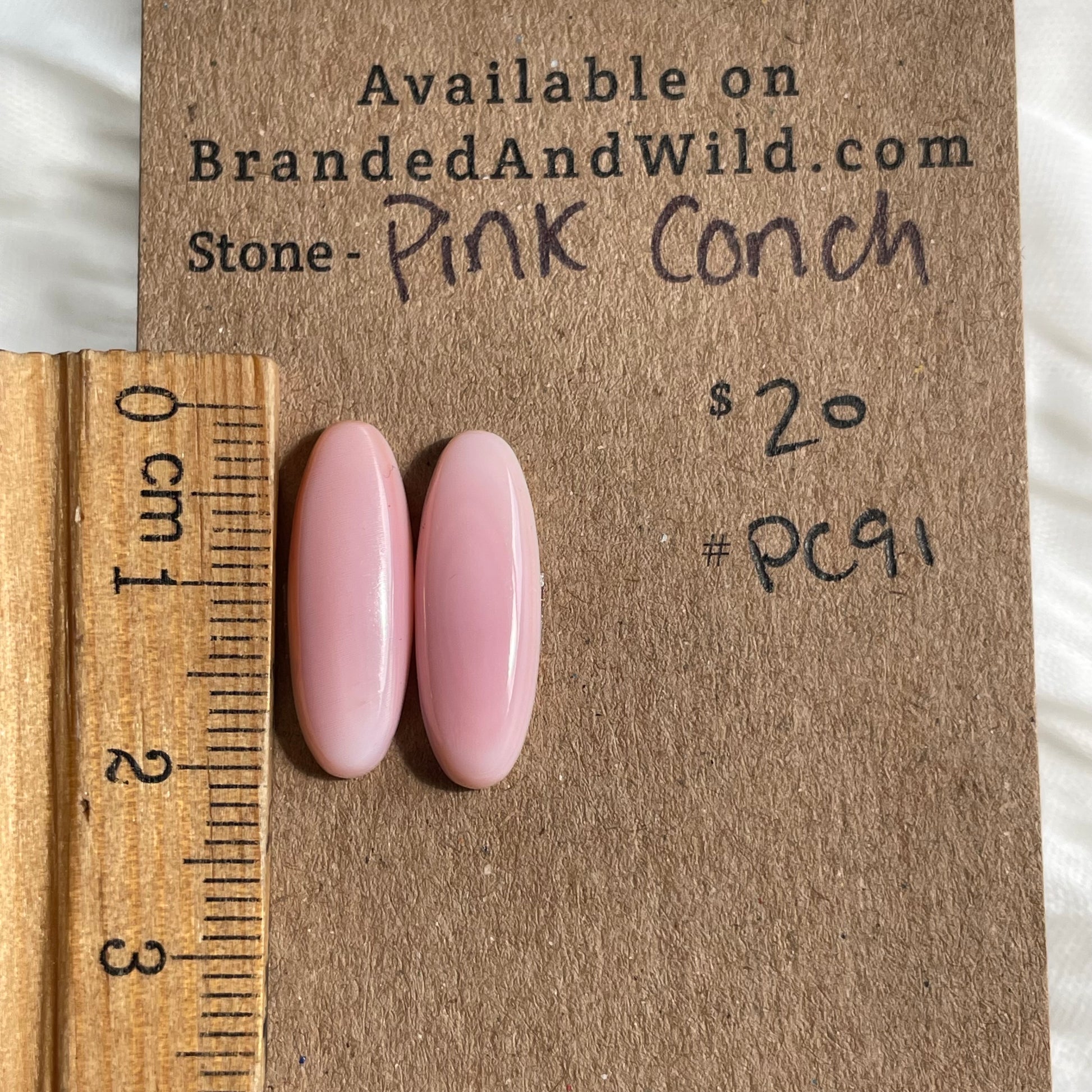 Pink Conch Cabochon - PC91 78D11073-E043-4AE0-A500-1FADD9EA0BDF Brandedandwild.com