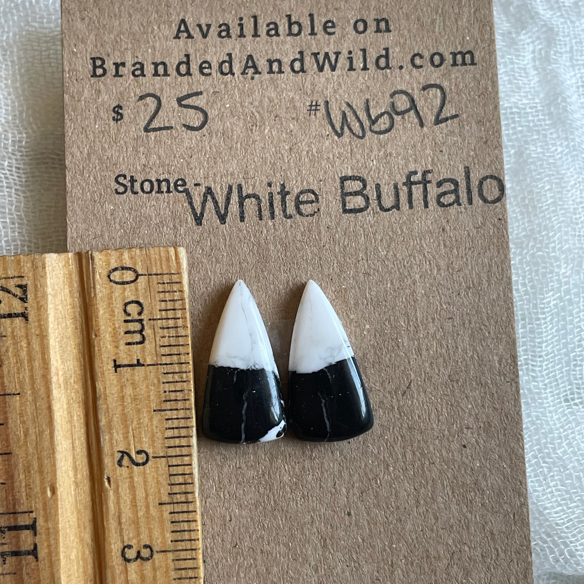 White Buffalo Cabochon - WB92 78EAE103-354E-4555-8118-A8FC4A8F8FAB Brandedandwild.com