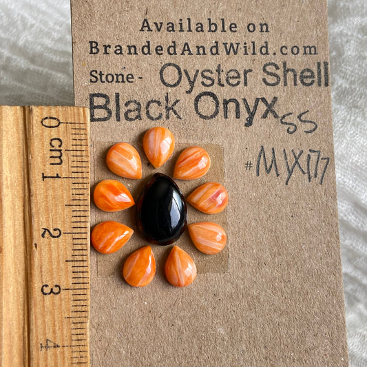 Black Onyx / Oyster Shell Cabochon - Mix177 7906AE70-4BCA-41F1-8C00-769409E3F06C Brandedandwild.com