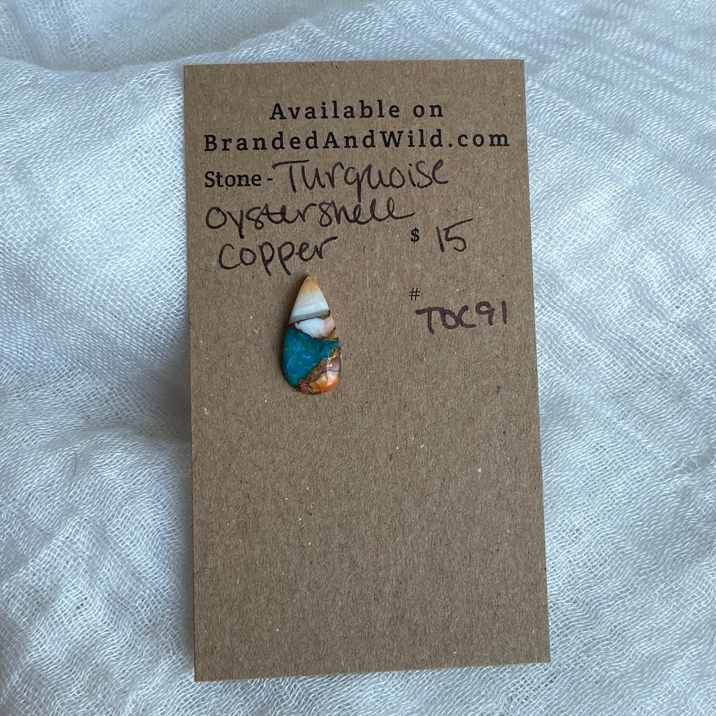 Turquoise, Oystershell, Copper Cabochon - TOC91