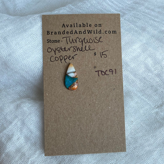 Turquoise, Oystershell, Copper Cabochon - TOC91