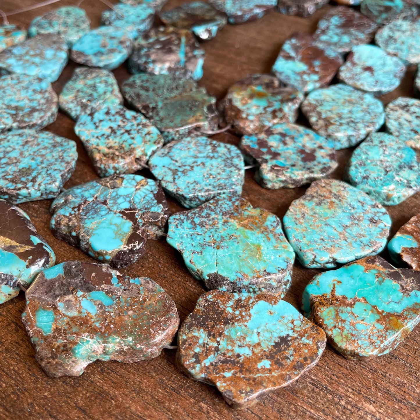 Turquoise Irregular Large Slices, 16 inches - TB01