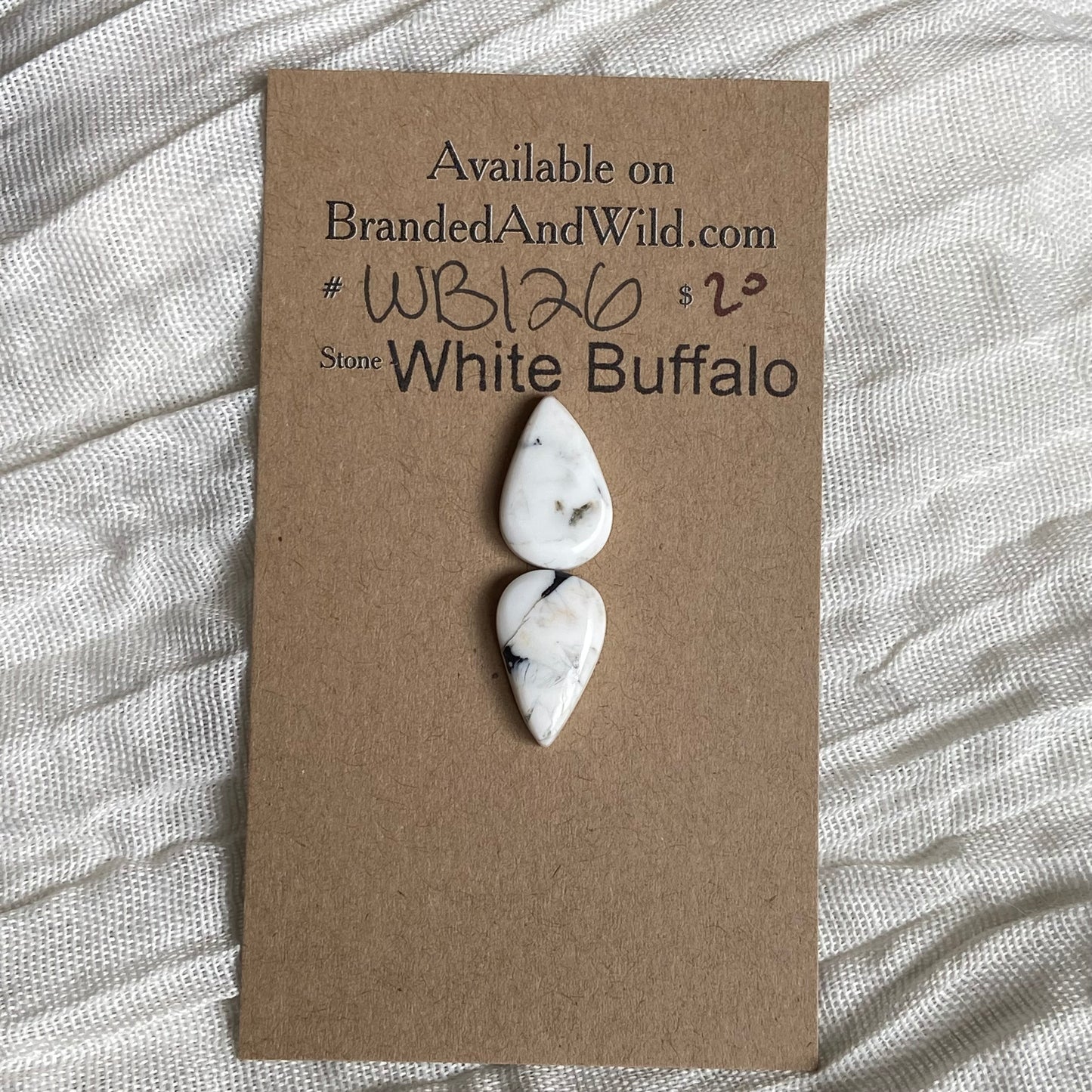 White Buffalo Cabochon - WB126 7969DA27-269D-457C-9AE2-D4EE58A27ACE Brandedandwild.com
