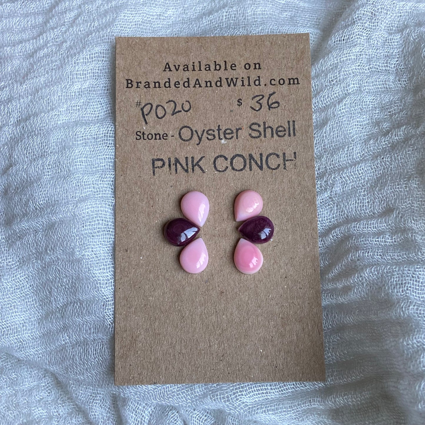 Pink Conch / Oyster Shell Cabochon - P020