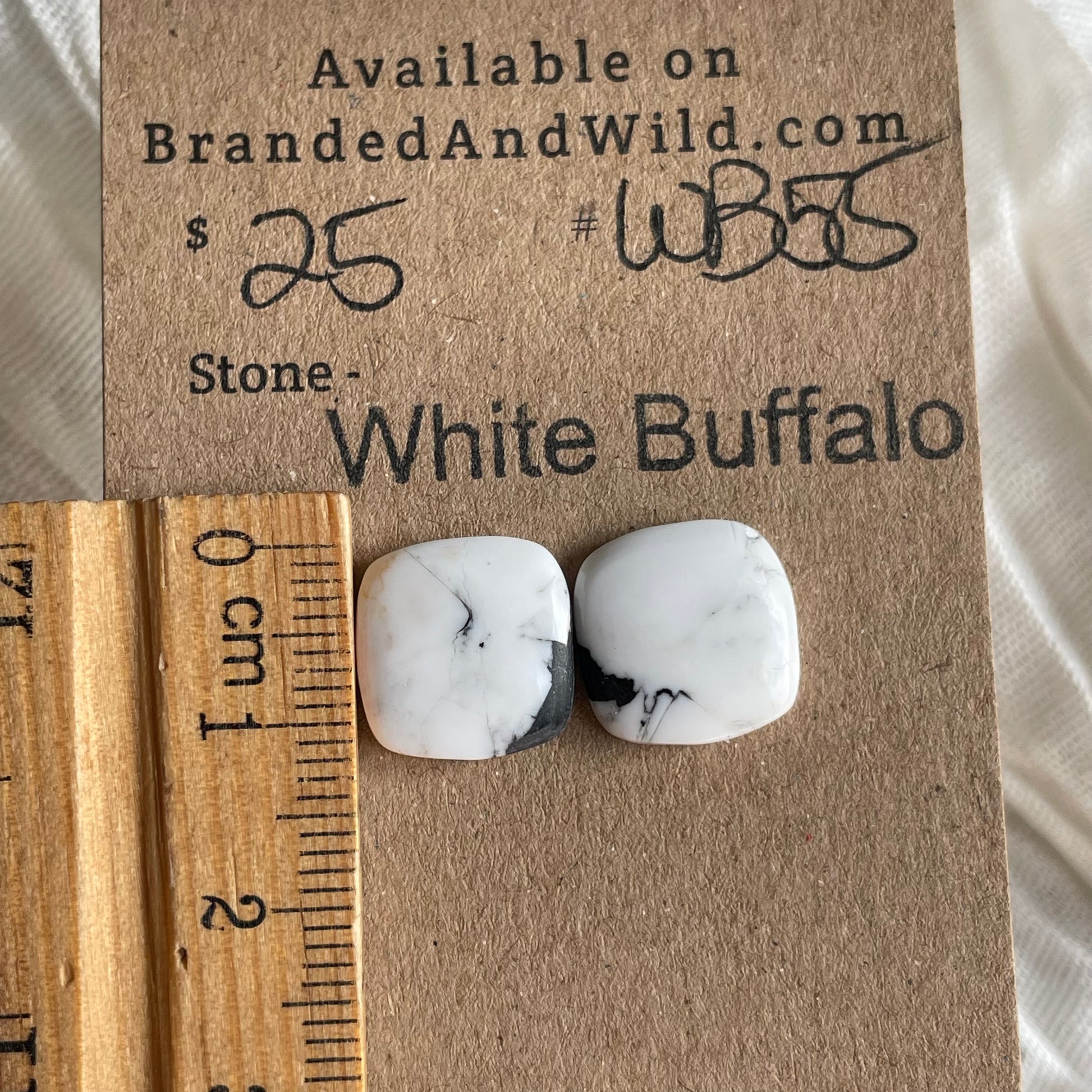 White Buffalo Cabochon - WB55 79960244-62D4-4E04-B74D-EA4760D60DEB Brandedandwild.com