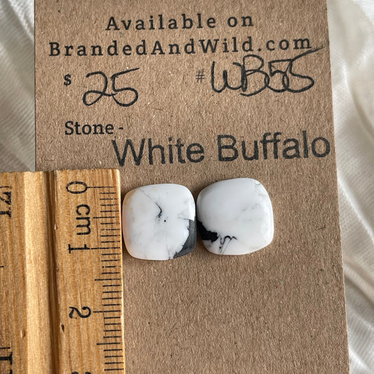 White Buffalo Cabochon - WB55 79960244-62D4-4E04-B74D-EA4760D60DEB Brandedandwild.com