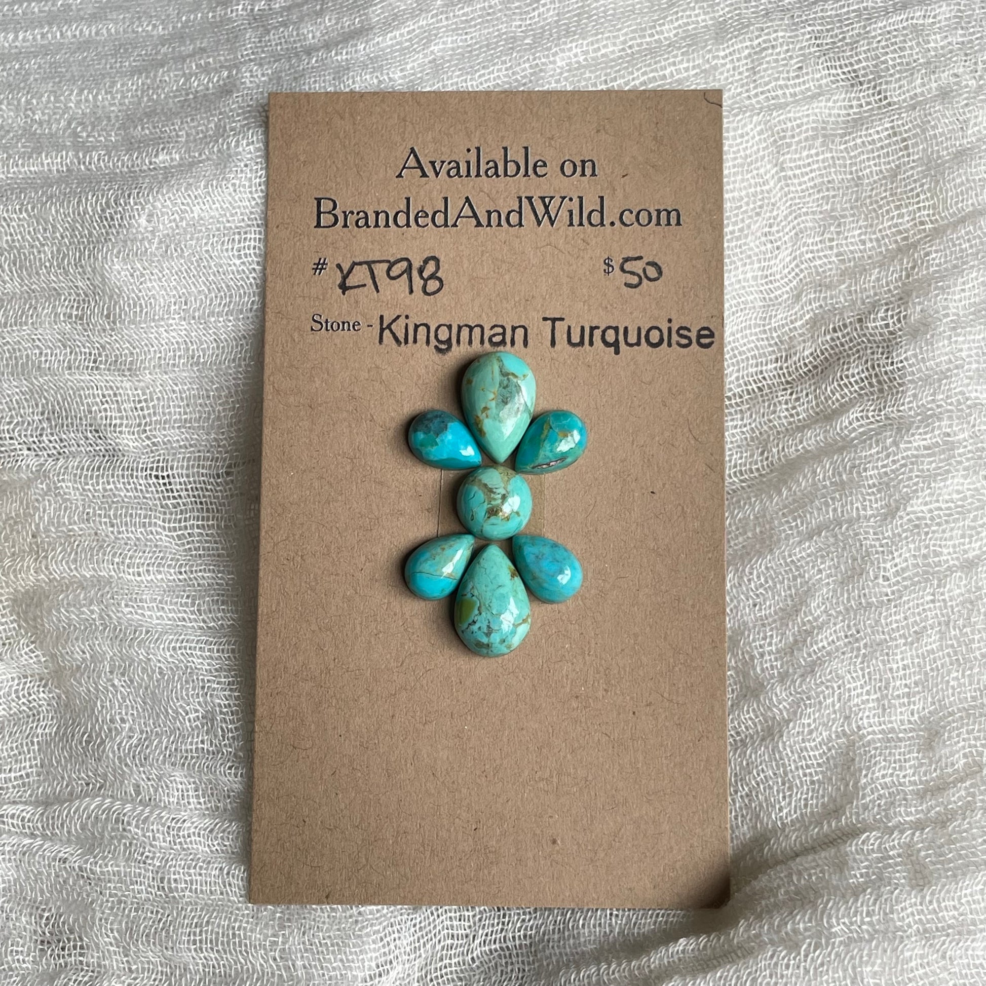 Kingman Turquoise Cabochon - KT98 799F6EF2-1DD2-4FCA-BF3C-CCEAE5B095A3 Brandedandwild.com