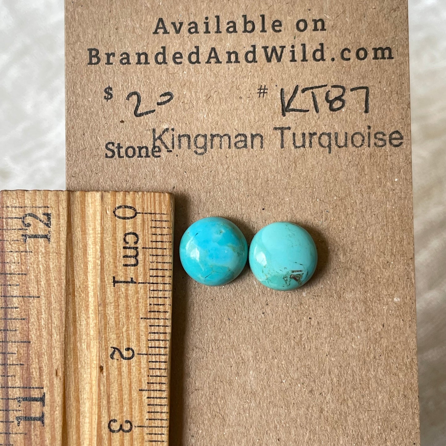 Kingman Turquoise Cabochon - KT87 79E6FAA5-4BEB-42E0-899C-ABE513B99AB2 Brandedandwild.com