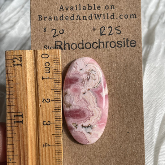 Rhodochrosite Cabochon - R25 79F2AFE5-9B40-4F31-8985-FA2B9171BE87 Brandedandwild.com