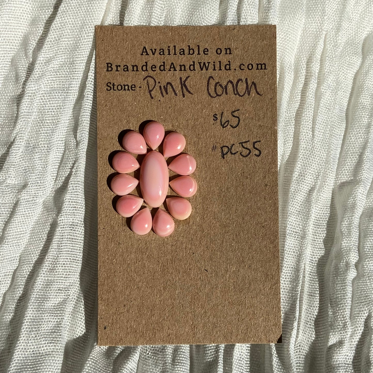 Pink Conch Cabochon - PC55 79F39098-9EFC-4384-A927-B6CB6BA2CC9D Brandedandwild.com