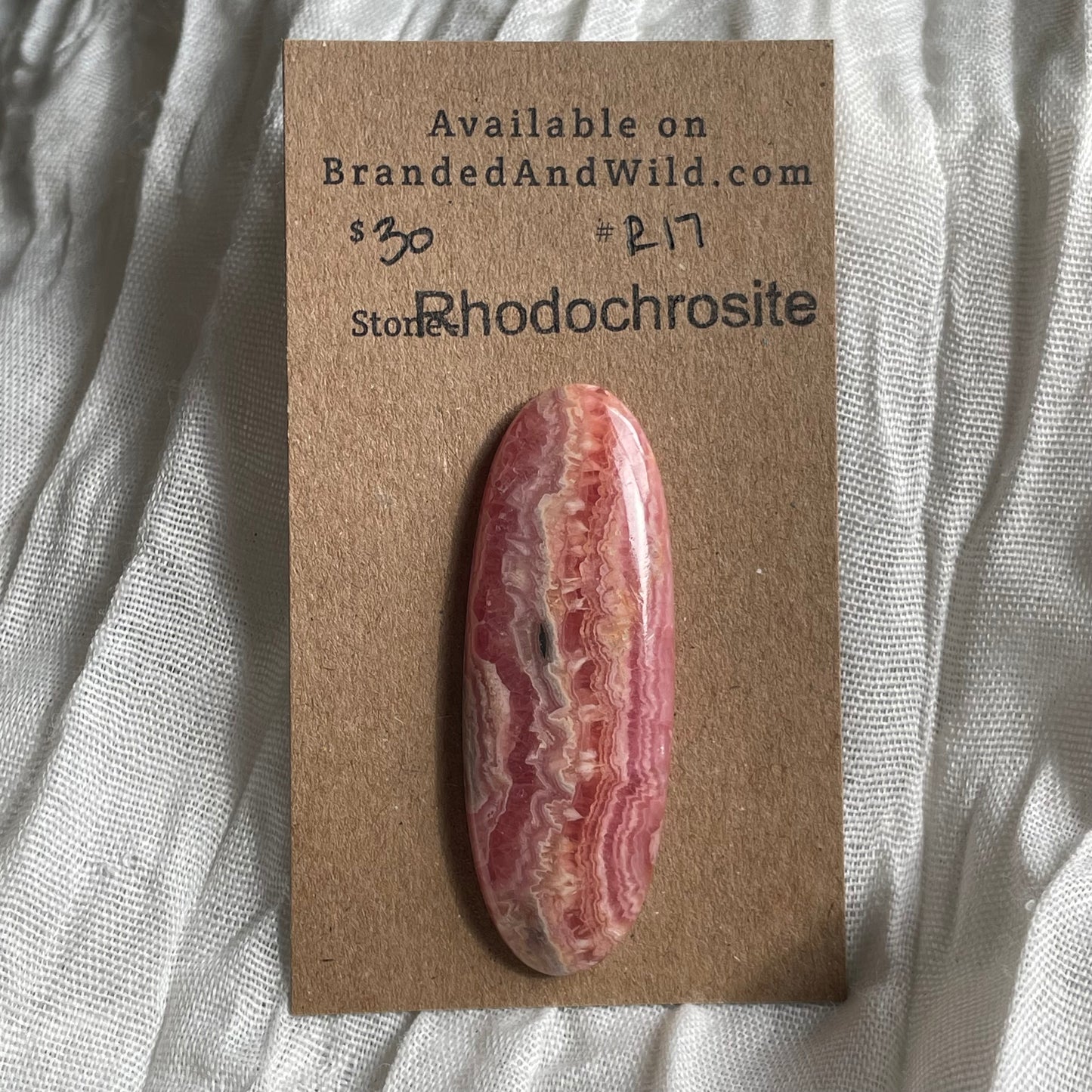 Rhodochrosite Cabochon - R17 7A73258F-D85C-4A8D-BEF7-6B06BF81A345 Brandedandwild.com
