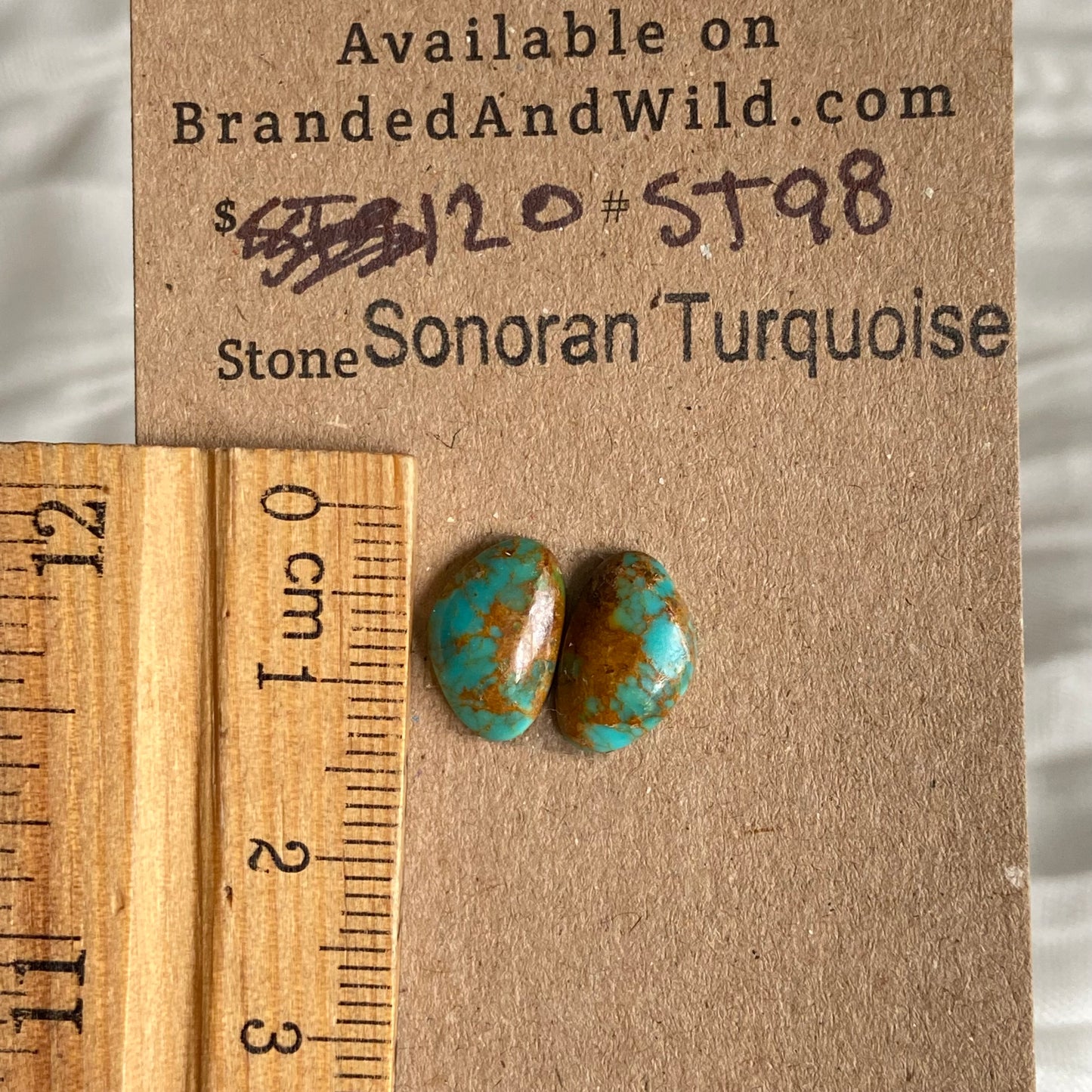 Sonoran Turquoise Cabochon - ST98 7AAAF22D-8939-40C9-ADEB-410138D5D3B8 Brandedandwild.com