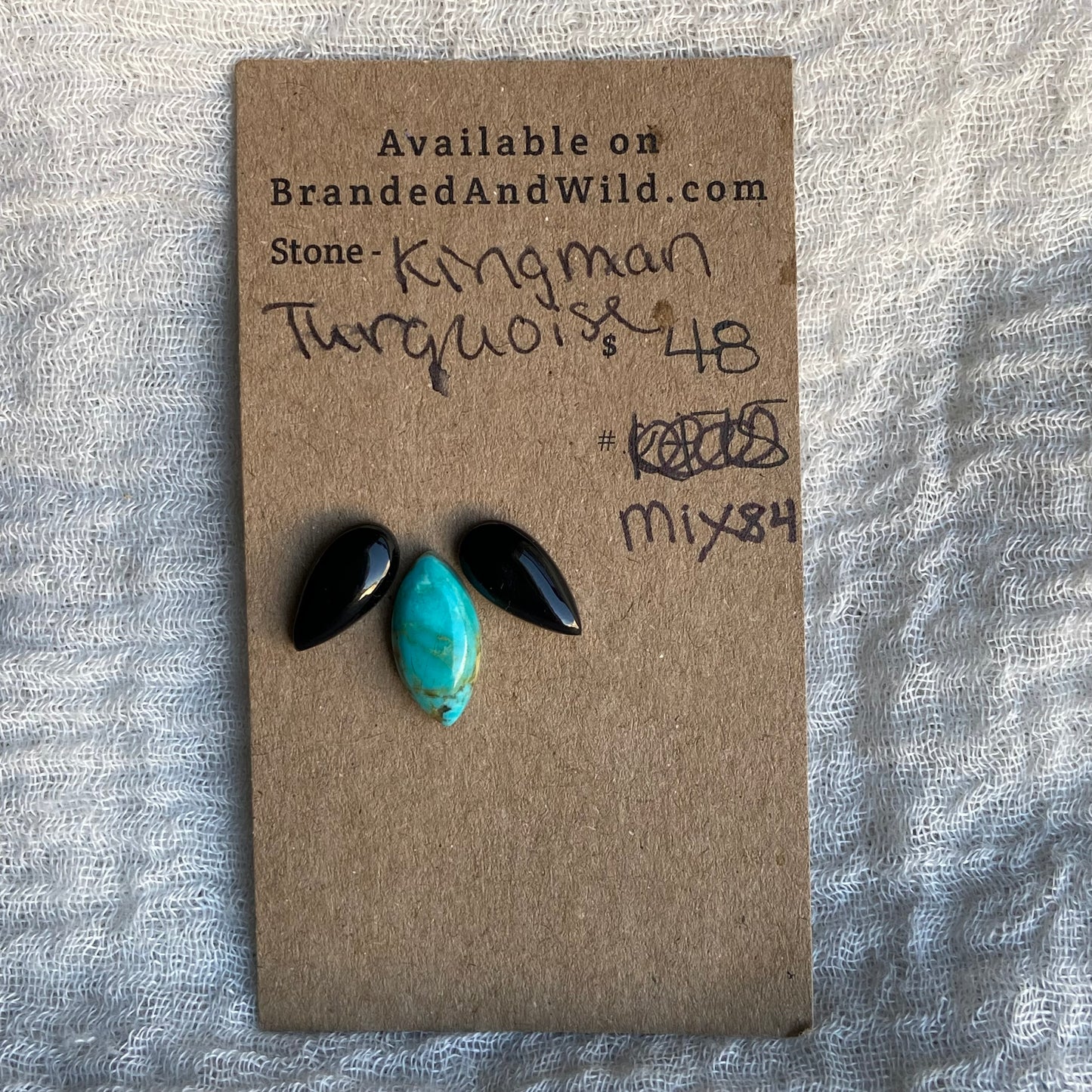 Kingman Turquoise / Black Onyx Cabochon - MIX84