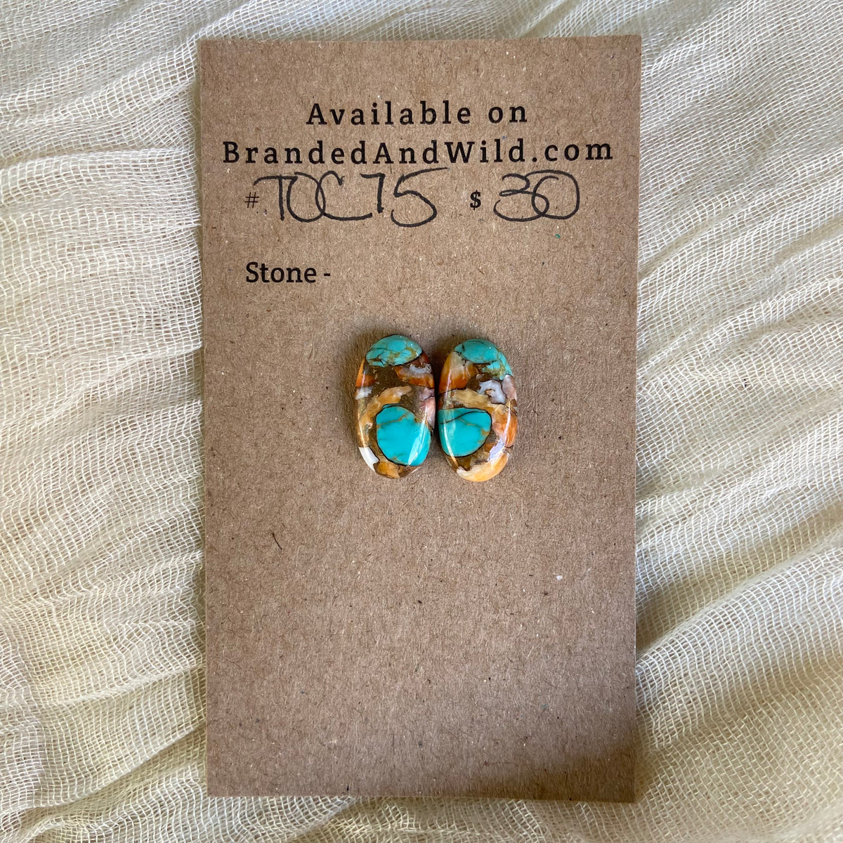 Turquoise, Oyster Shell, Copper Cabochon - TOC75 7B9BD100-8371-4426-8FAA-C54E9C942E3B Brandedandwild.com
