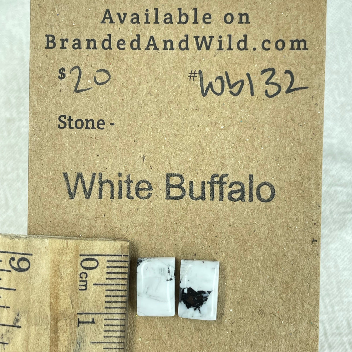 White Buffalo Cabochon - WB132 7BA19B7E-82A8-4AEB-ACB7-D84A47380070 Brandedandwild.com