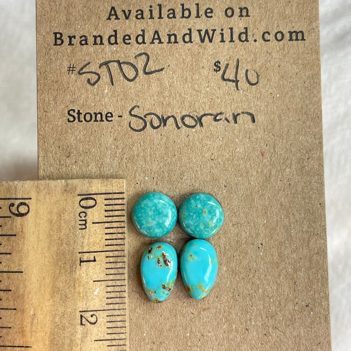 Sonoran Turquoise Cabochon - ST02 7BB7BF1A-638E-49B0-A027-DF1F2AB7B23F Brandedandwild.com