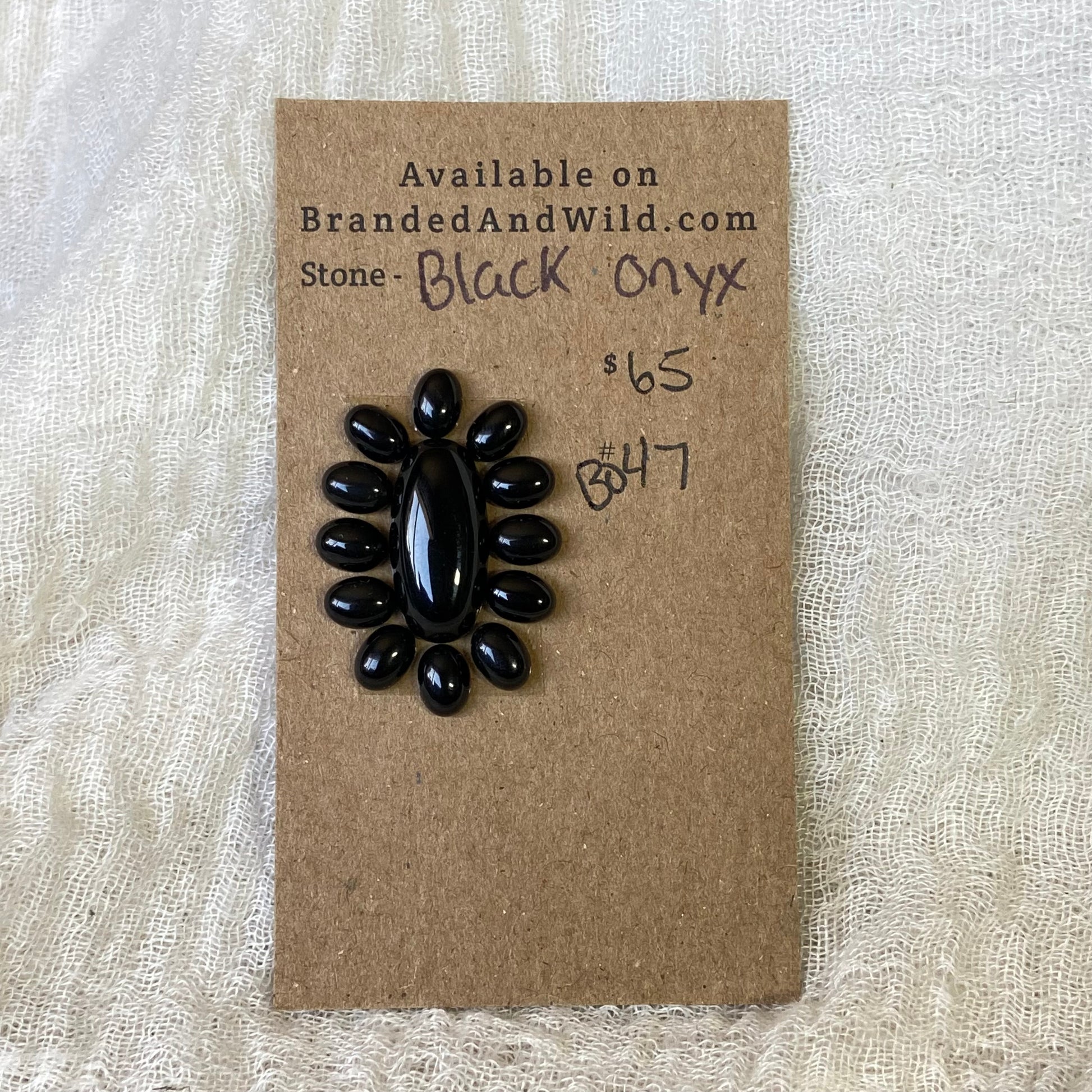 Black Onyx Cabochon - B047 7BC751BF-93CA-45AC-9B22-B007C7E53383 Brandedandwild.com