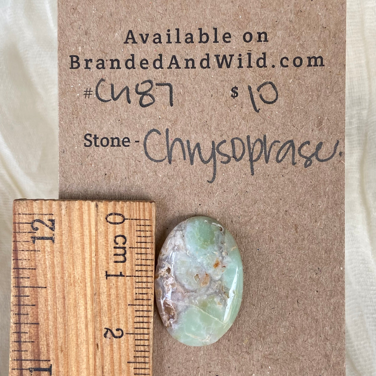 Chrysoprase Cabochon - Ch87 7C1BF501-B654-4AD8-A534-5A96F8292885 Brandedandwild.com