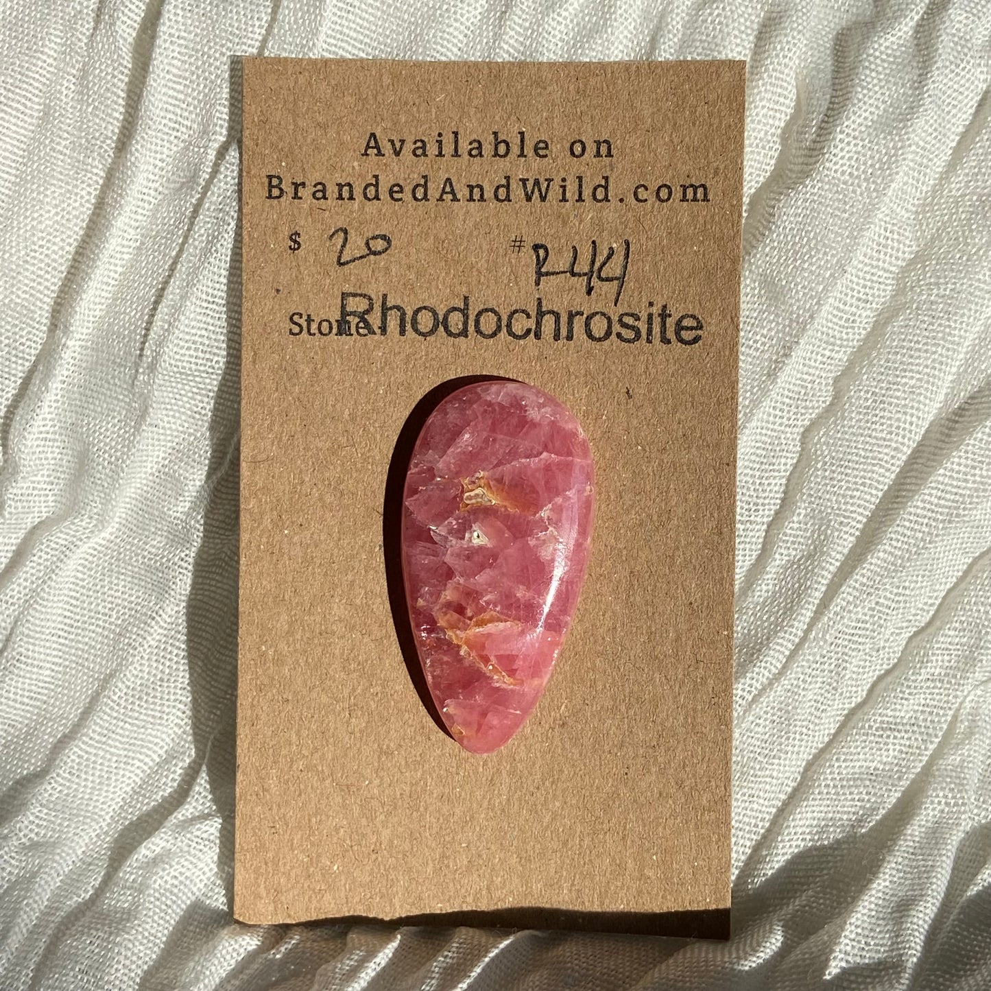Rhodochrosite Cabochon - R44 7C519971-DDC7-4698-B4EC-3BC970EE4A79 Brandedandwild.com