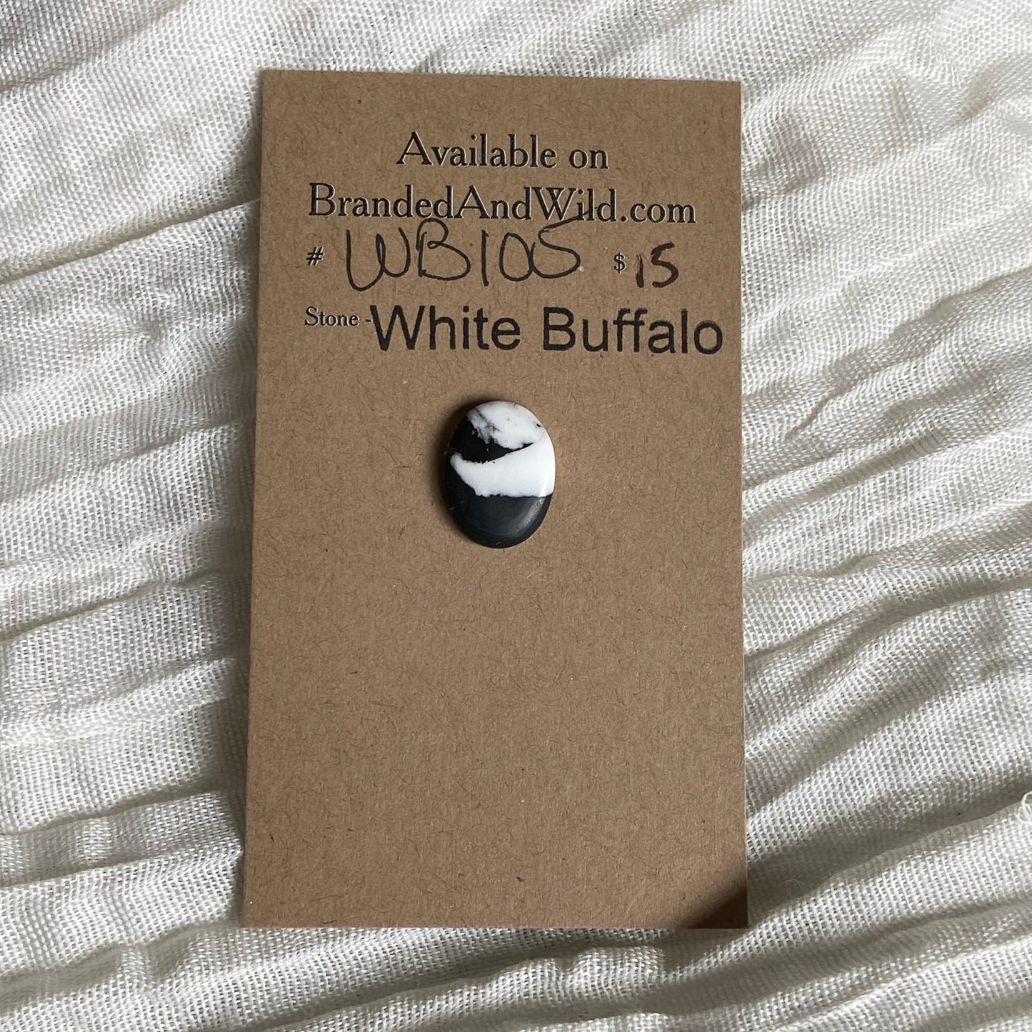 White Buffalo Cabochon - WB105 7C92FA43-DAB9-45AA-8AD0-96BF63C7332C Brandedandwild.com
