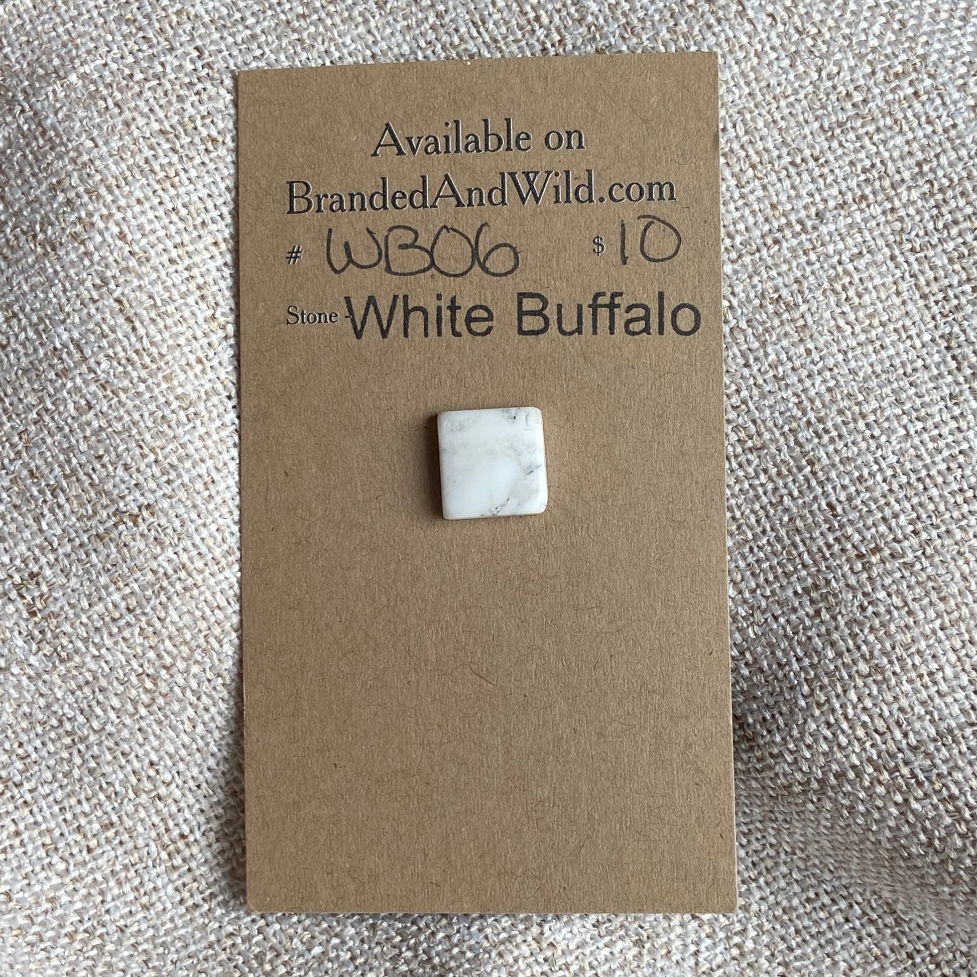 White Buffalo Cabochon - WB06 7C980284-FB97-41E8-975C-2D006D5B6015 Brandedandwild.com