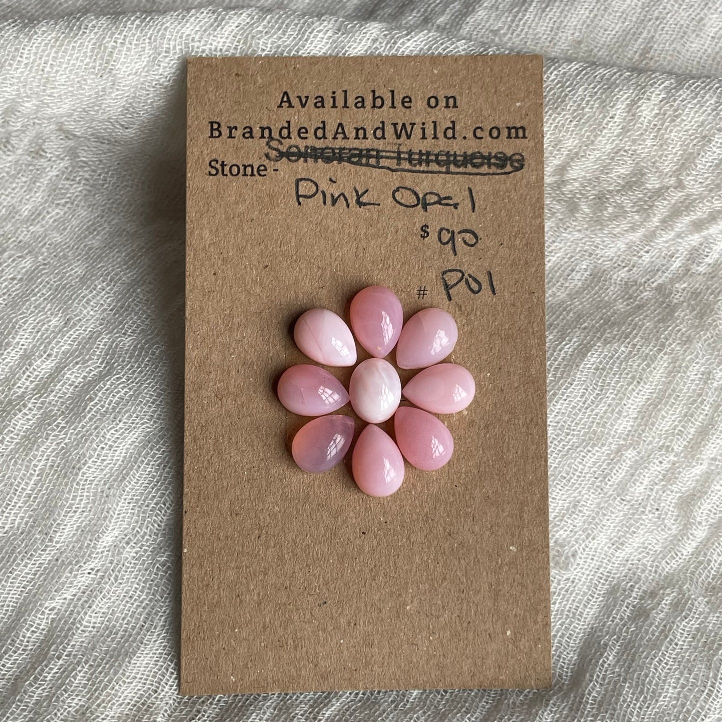 Pink Opal Cabochon - P01 7CC18BEF-22EA-471F-BA1B-E39240FE69A7 Brandedandwild.com