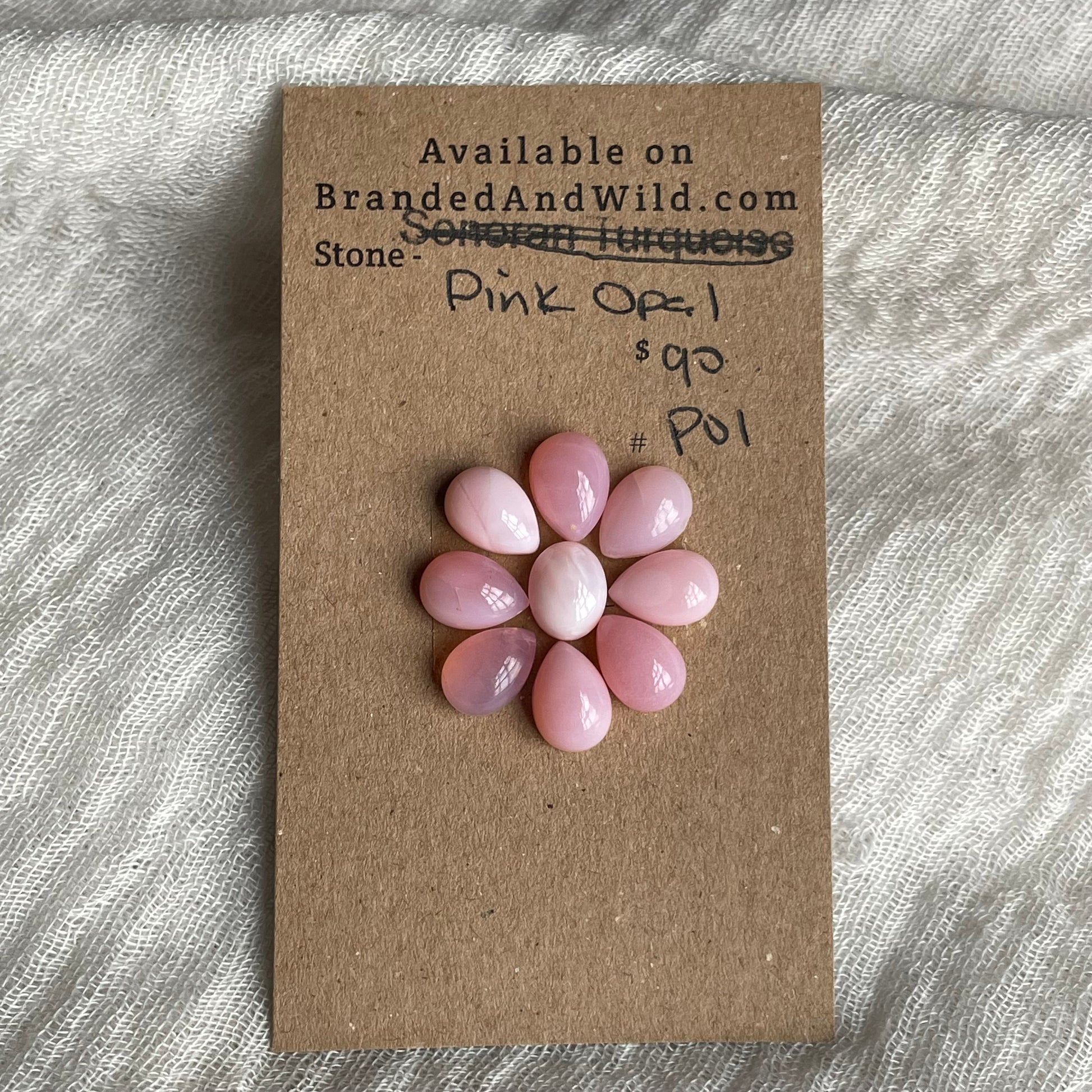 Pink Opal Cabochon - P01 7CC18BEF-22EA-471F-BA1B-E39240FE69A7 Brandedandwild.com