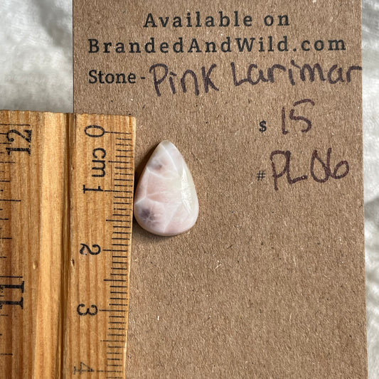 Pink Larimar Cabochon - PL06 7CDE4B80-D81D-4E9B-B68E-A7BFBEDAAE51 Brandedandwild.com