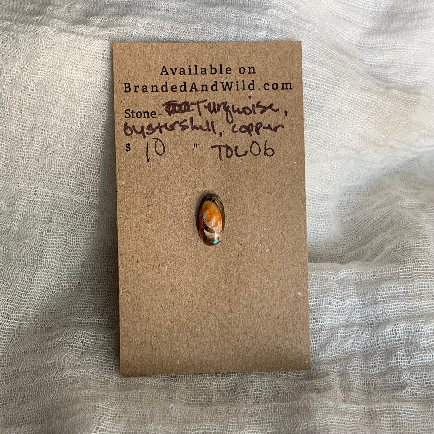 Turquoise, Oystershell, Copper Cabochon - TOC06