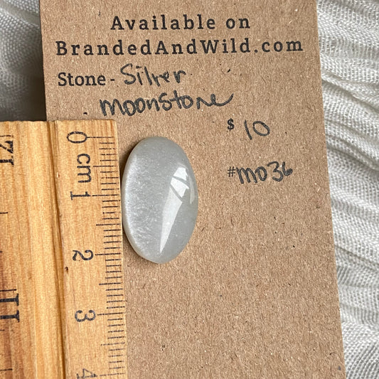 Silver Moonstone Cabochon - M036 7D3766C1-7F8C-4043-A7F2-5CACC69DFCFB Brandedandwild.com