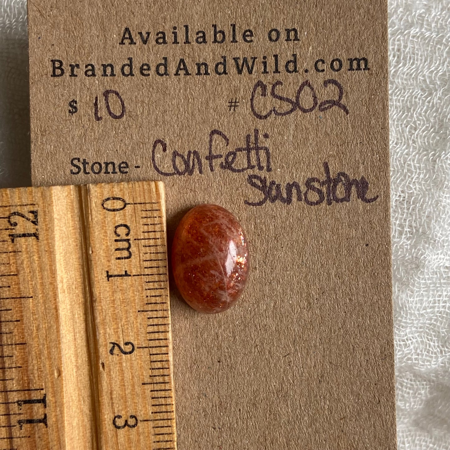 Confetti Sunstone Cabochon - CS02 7D4C6151-AF84-44D1-9A0F-457789C0DA67 Brandedandwild.com