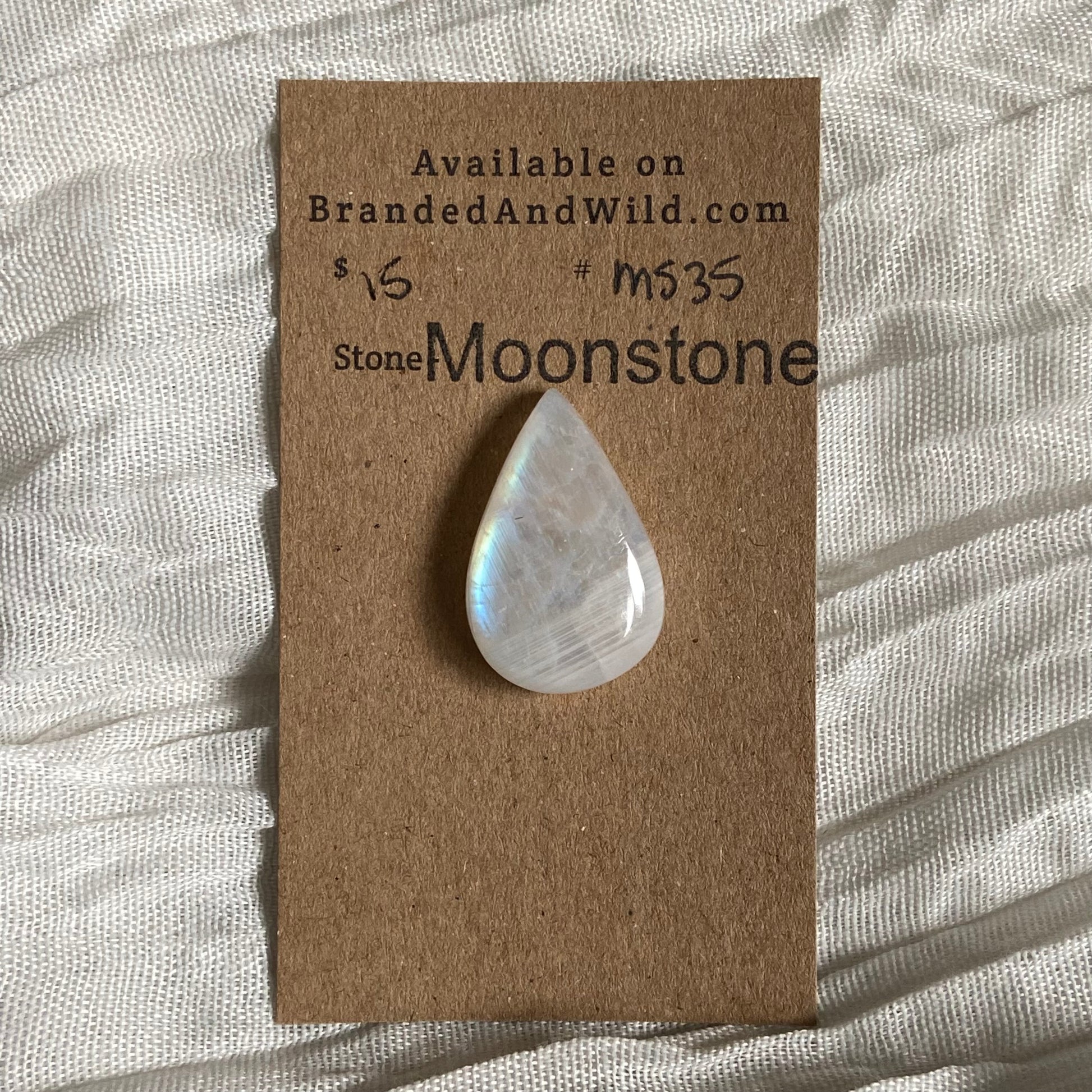 Moonstone cabochon - Ms35 7D7ED014-224B-4F98-9001-822954970D31 Brandedandwild.com