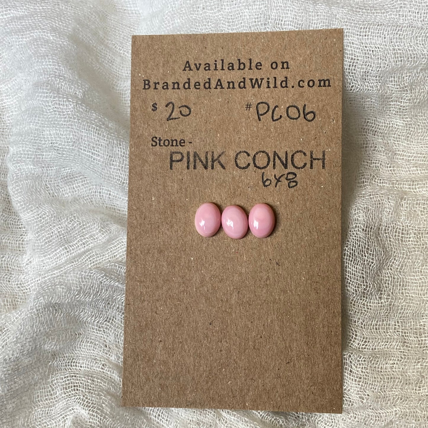 Pink Conch Cabochon - PC06 7DDD7E20-BA89-417D-8532-C935352DDF86 Brandedandwild.com