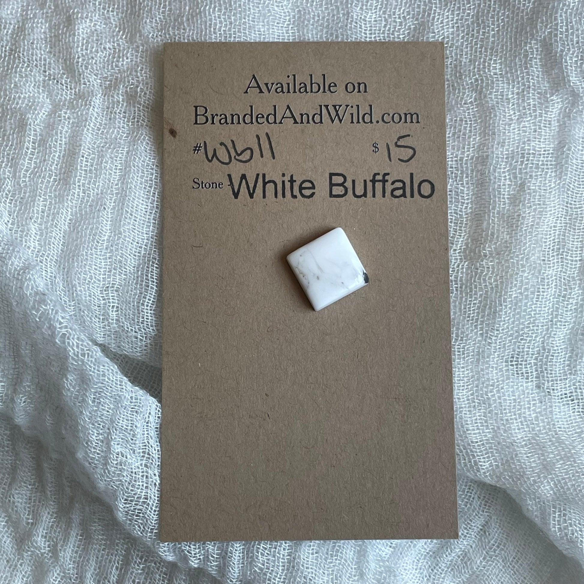 White Buffalo Cabochon - WB11 7DE1ED0D-DBE8-4FAD-964B-D34B8F44C5D5 Brandedandwild.com