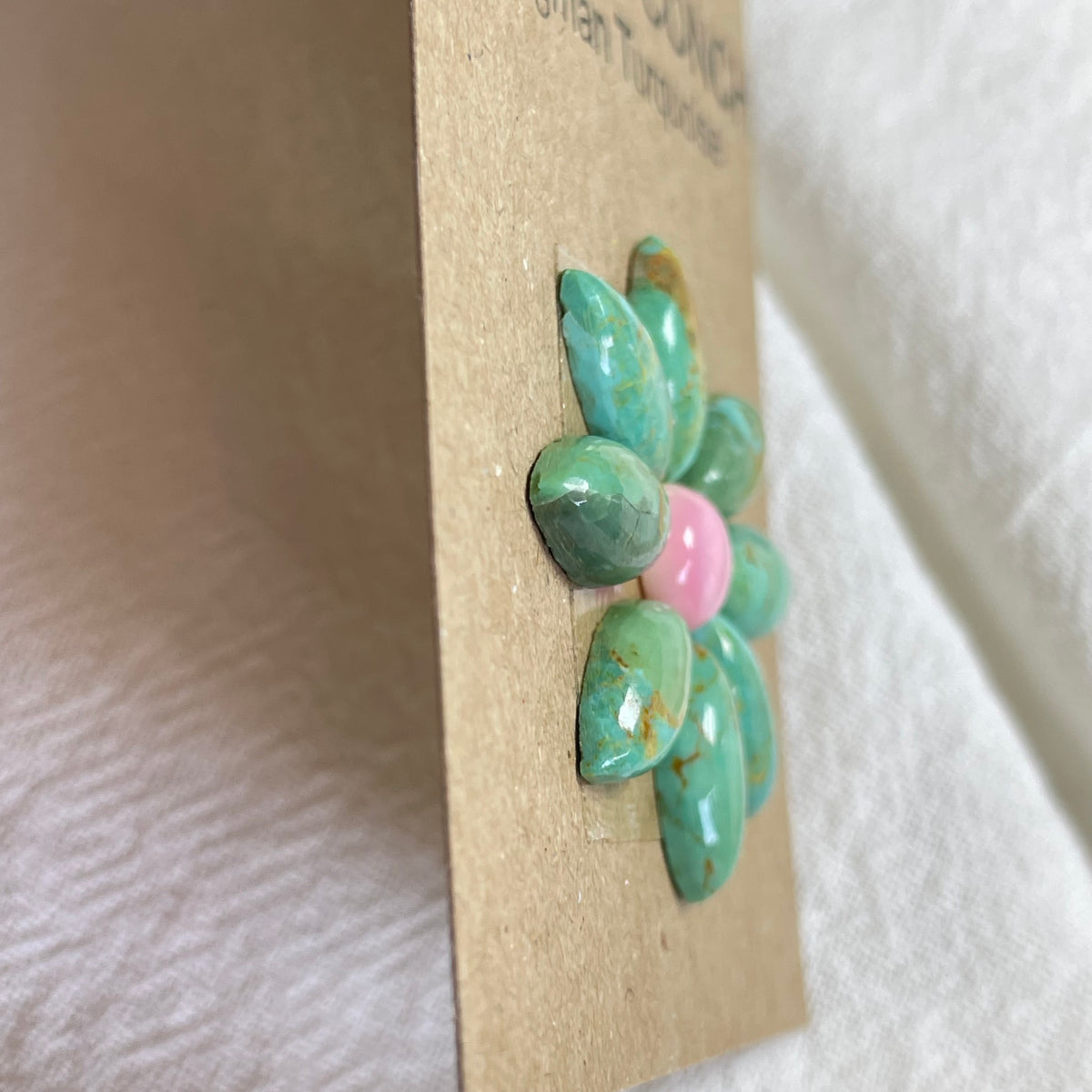 Pink Conch / Kingman Turquoise Cabochon - PK15 7E14E782-5146-4A8D-A2E0-ECE3315FEA4C Brandedandwild.com