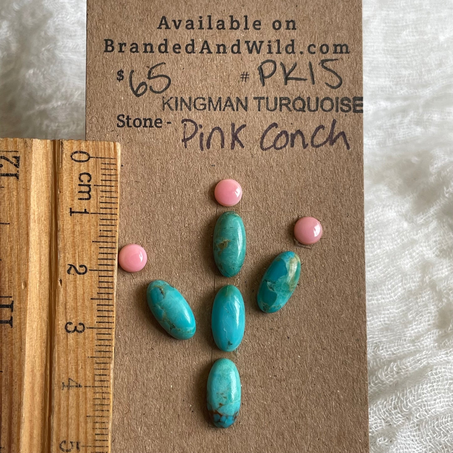 Pink Conch / Kingman Turquoise Cabochon - PK15