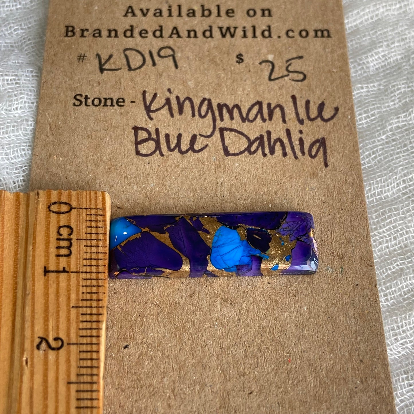 Kingman Ice Blue Dahlia Cabochon - KD19