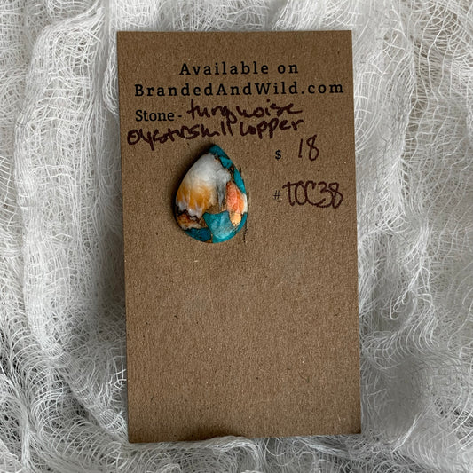 Turquoise, Oystershell, Copper Cabochon - TOC38