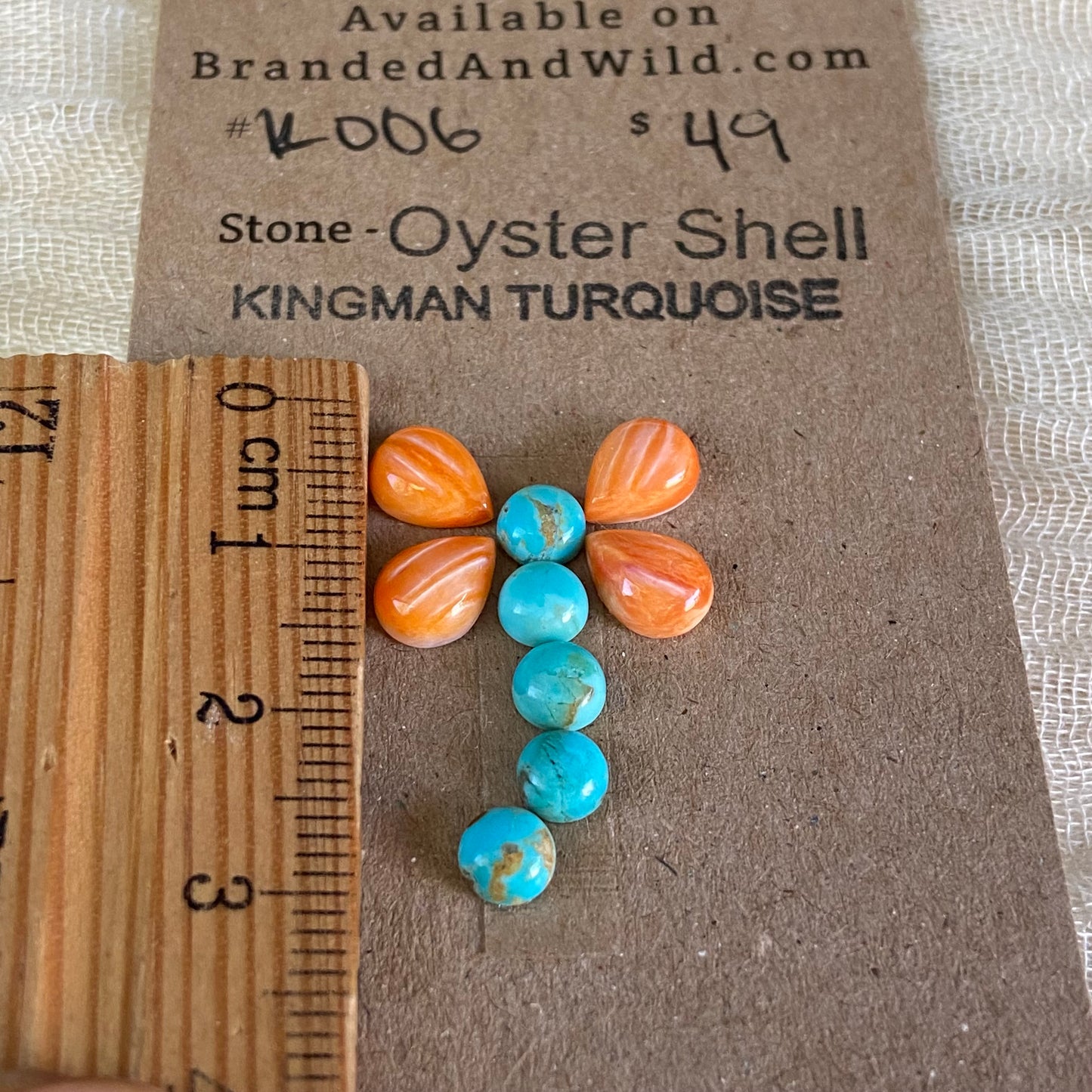 Oystershell / Kingman Turquoise Cabochon - K006 7ED5EE76-865F-4602-8E6B-8282CE47B795 Brandedandwild.com