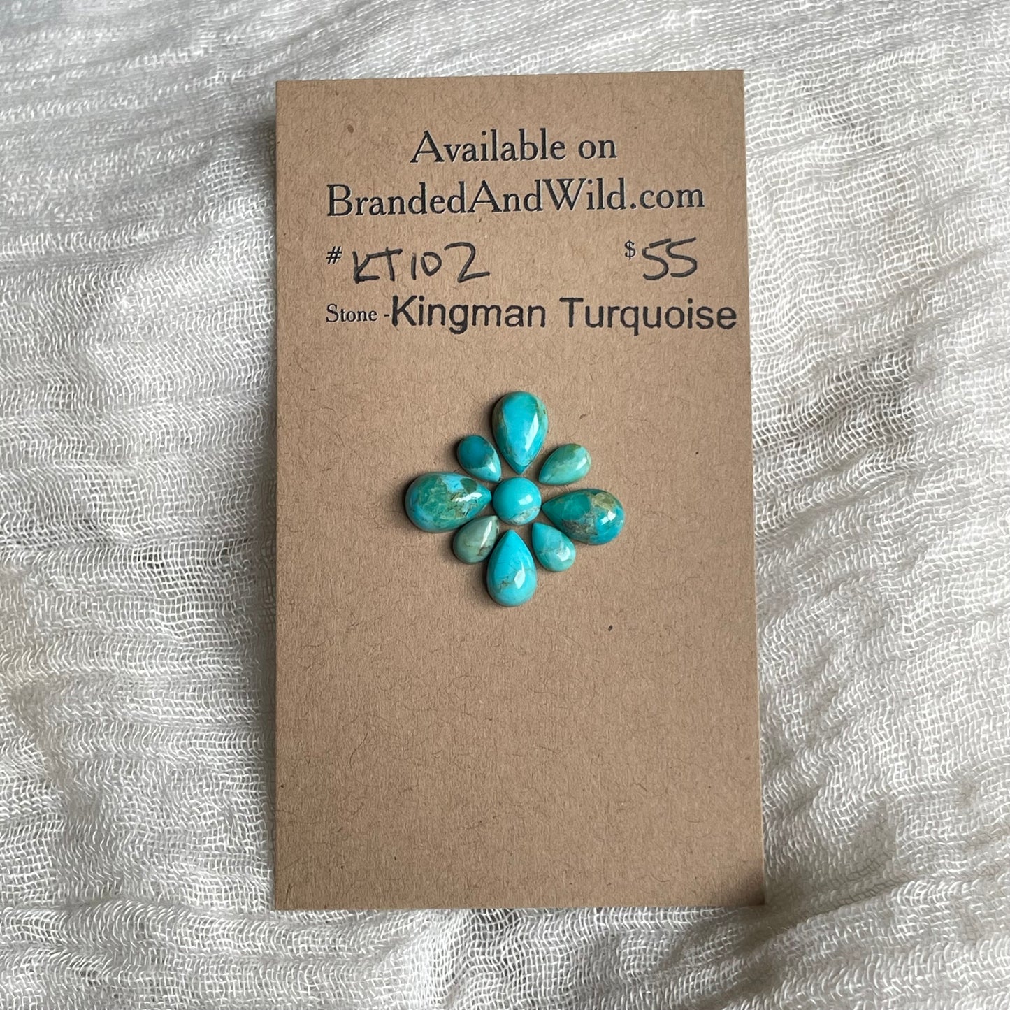 Kingman Turquoise Cabochon - KT102 7EEA70C6-B5BD-42E1-B67C-DA2278DF98A4 Brandedandwild.com