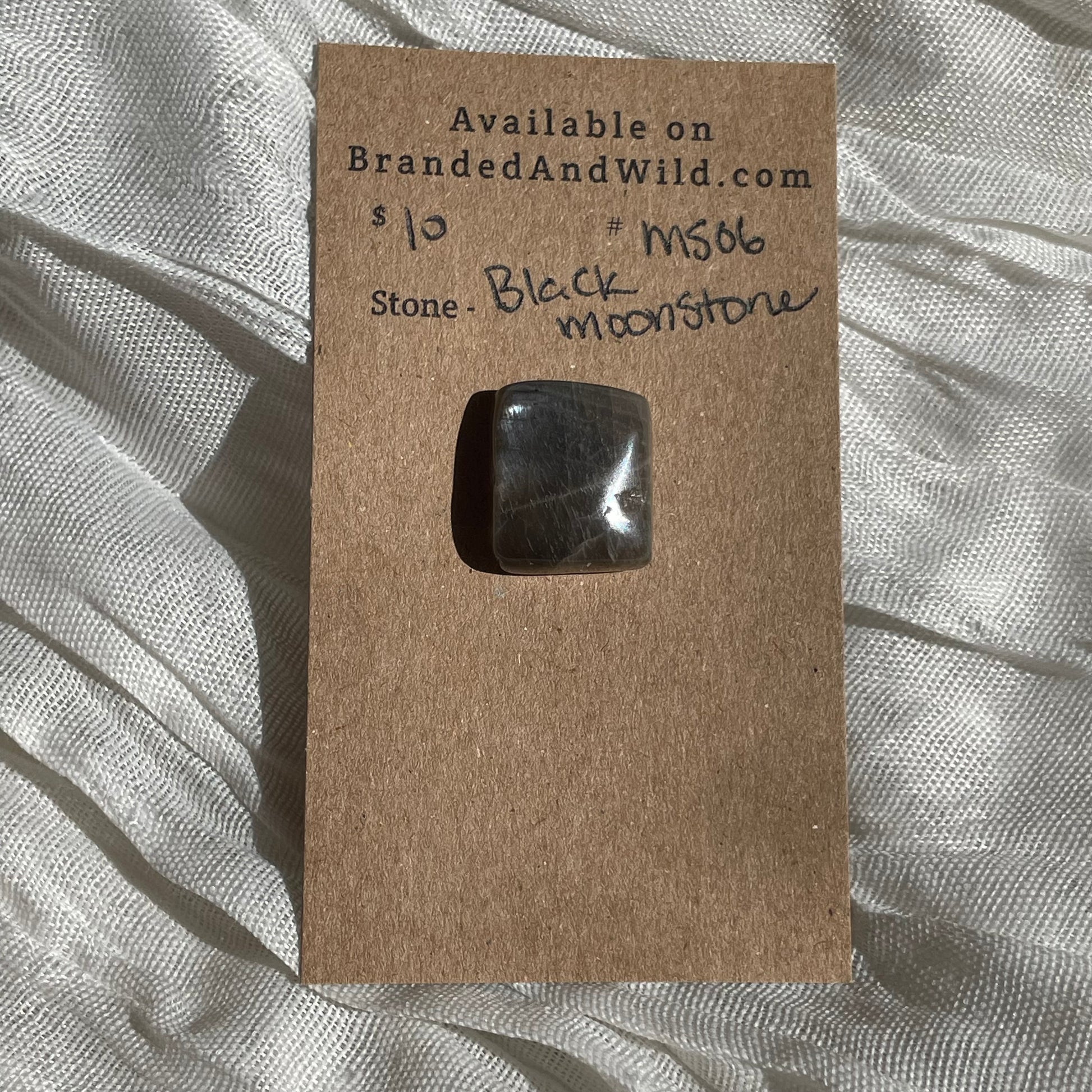 Black Moonstone Cabochon - MS06 7EF36B14-AC3F-4E46-B2CA-08482176CB30 Brandedandwild.com