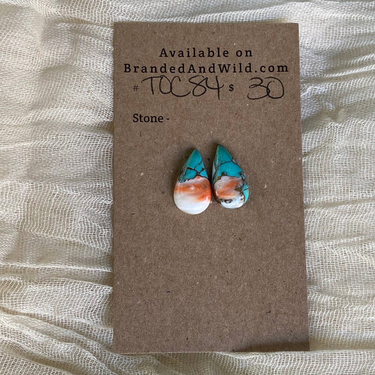 Turquoise, Oyster Shell, Copper Cabochon - TOC84 7F12683D-EE29-4634-8D44-76595338D6F3 Brandedandwild.com