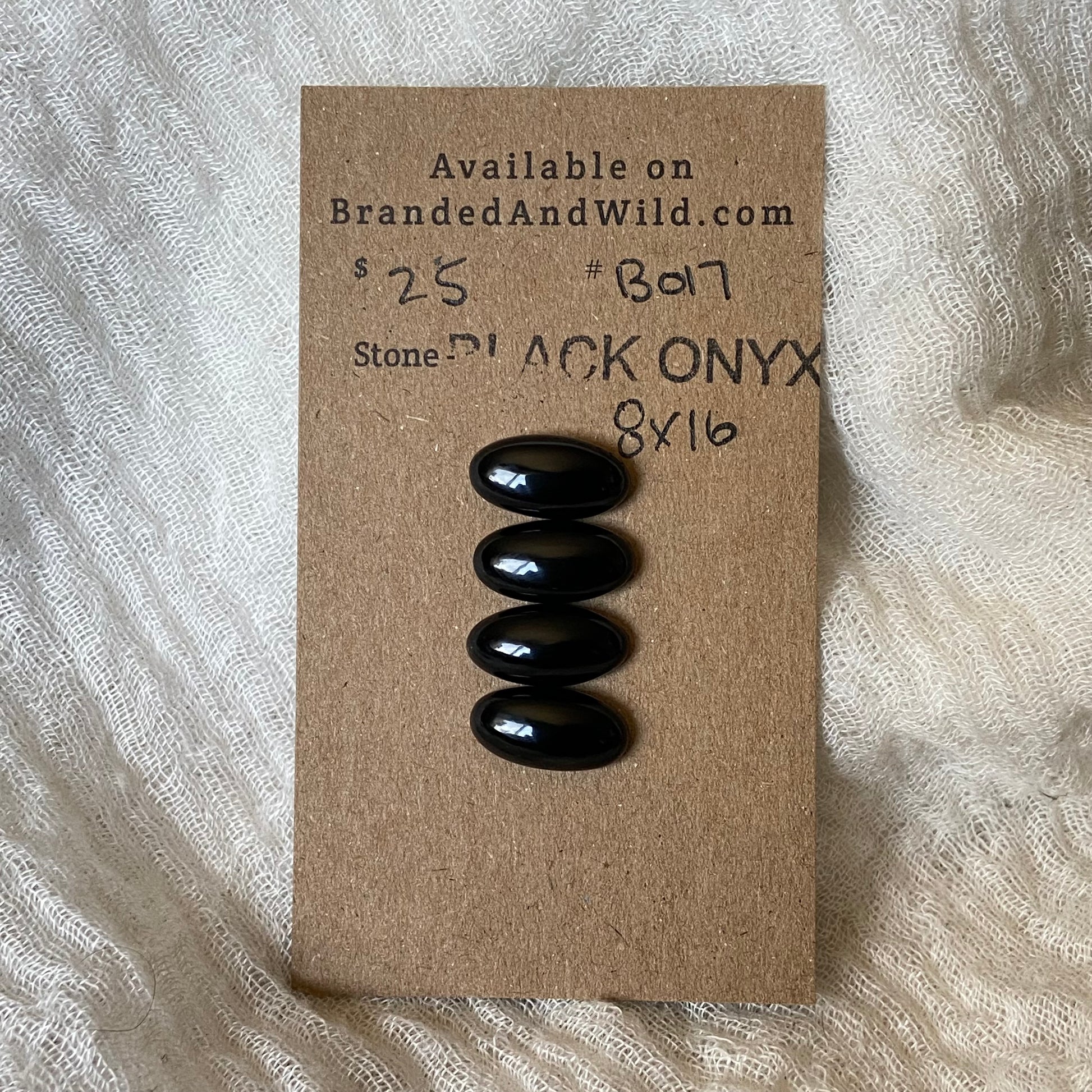 Black Onyx Cabochon - B017 7F1A991A-44E5-4F75-A74C-96608566D269 Brandedandwild.com