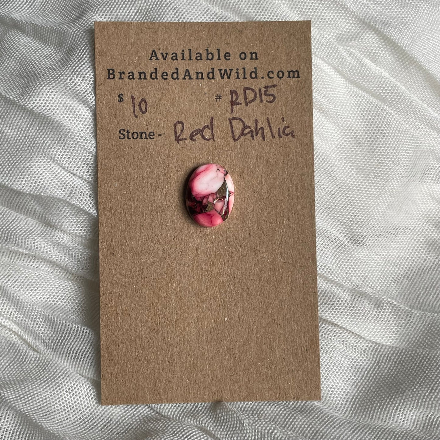 Red Dahlia Cabochon - RD15 7F2E414B-001A-4342-A770-0C1405F8DF3D Brandedandwild.com