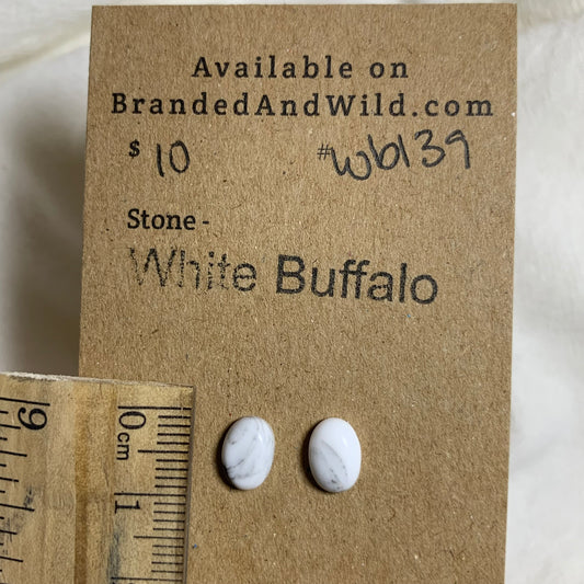White Buffalo Cabochon - WB139 7F3AC31B-73C3-4F4D-8129-77E3941B1069 Brandedandwild.com